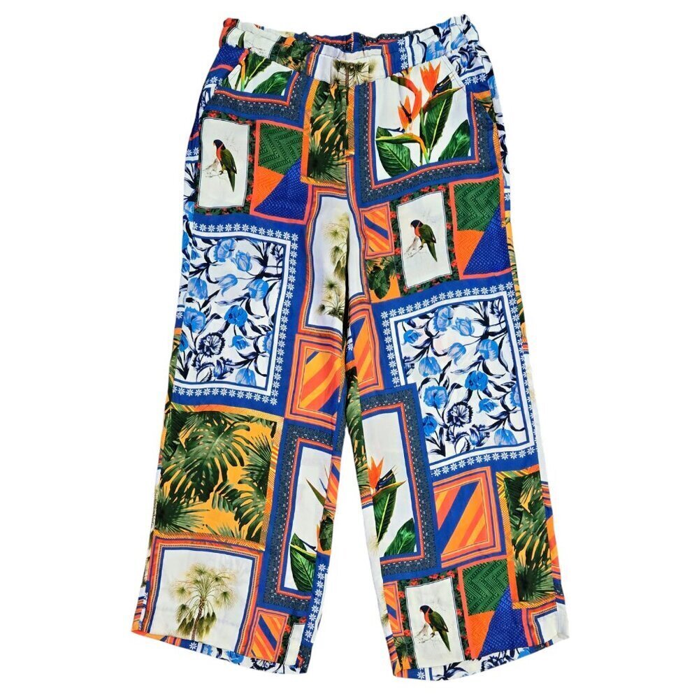 Ecru Ravello Cupro Wide Leg Pull On Pants in Cartolina Beachy Boho Maximalist